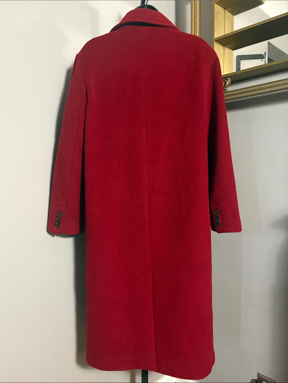 Abercrombie & Fitch Small Red Long Wool Blend Dad Coat - Picture 3 of 5